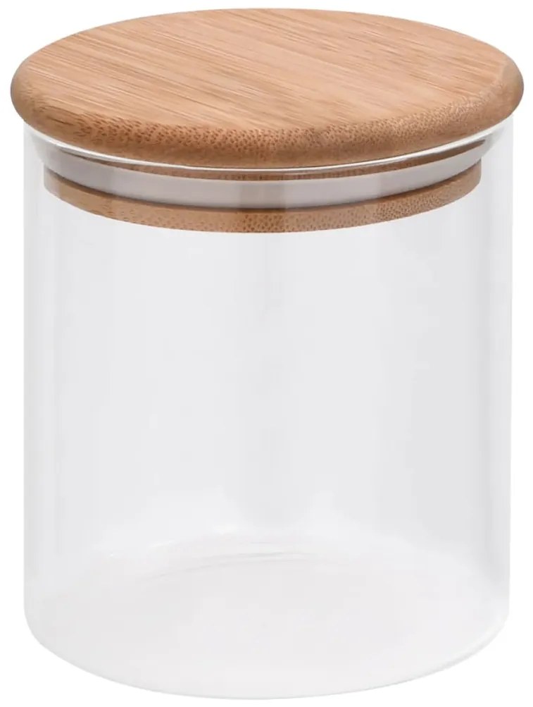 Frascos de vidro com tampas de bambu 6 pcs 600 ml