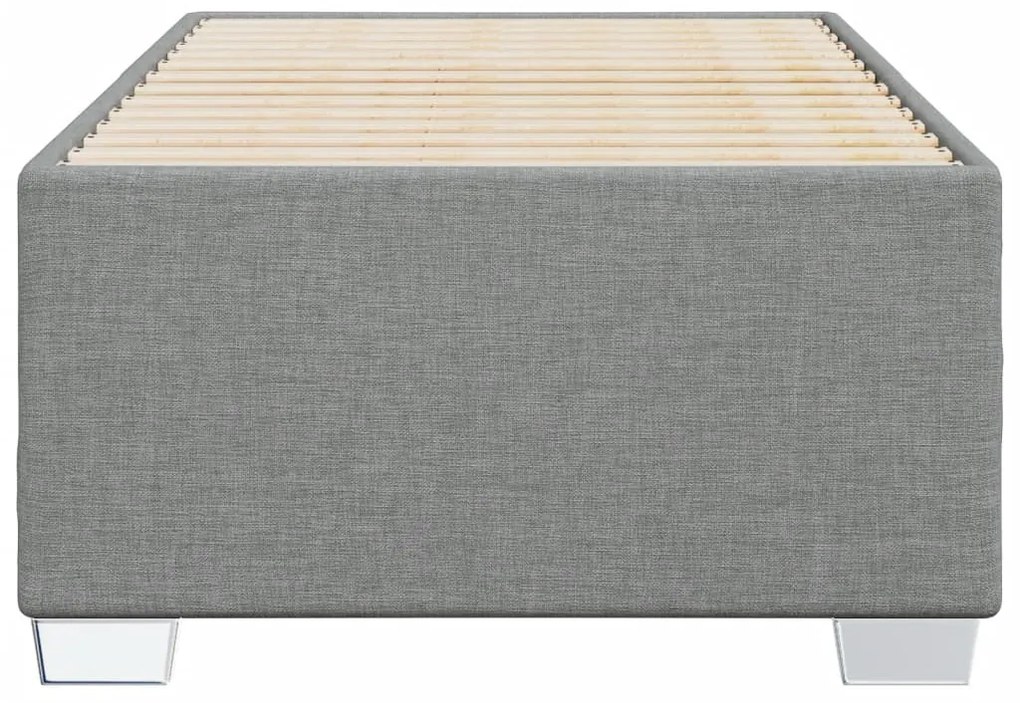 Estrutura de cama sem colchão 100x200 cm tecido cinzento-claro