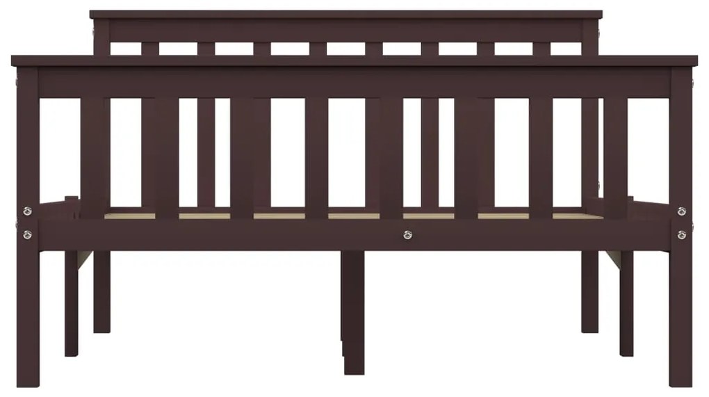 Estrutura de cama 120x200 cm pinho maciço castanho-escuro