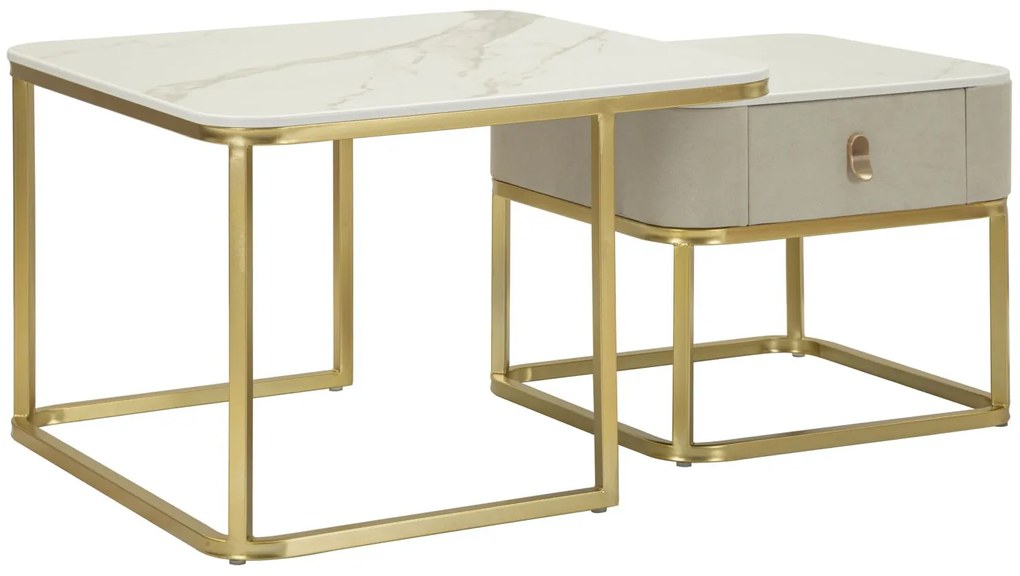 CONJUNTO DE BELEZA PARA MESAS DE CENTRO 2 PEÇAS CM 70X70X48-50X50X43,5