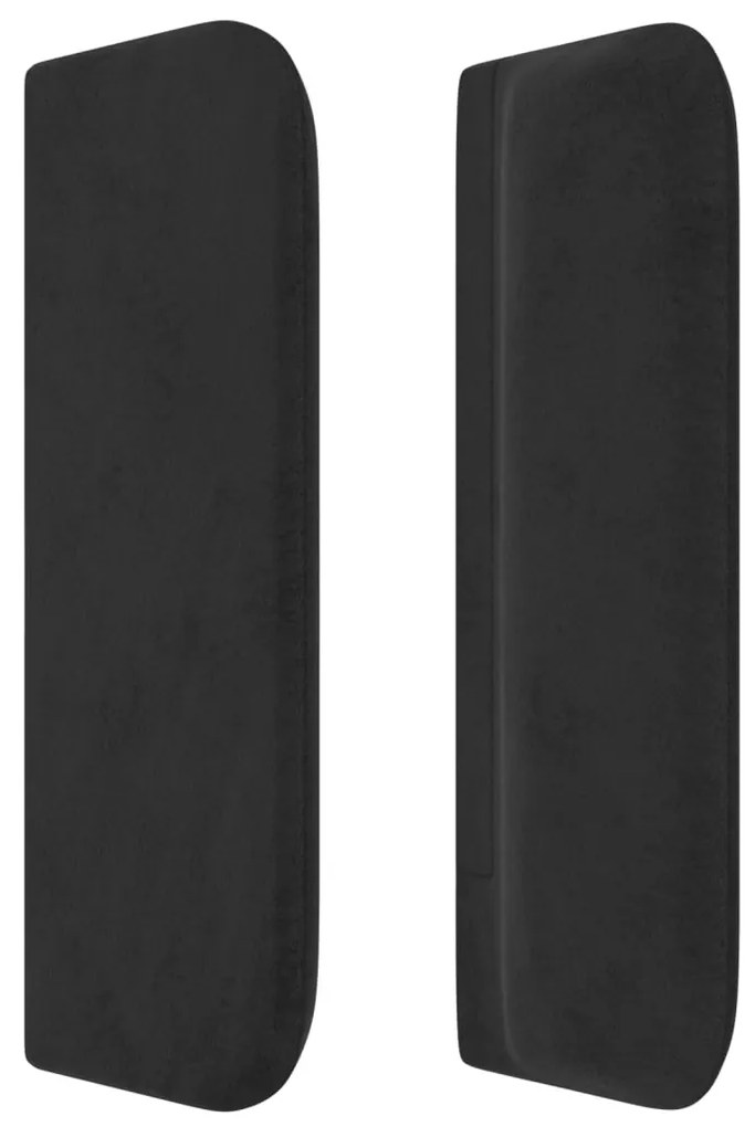 Cabeceira de cama c/ abas veludo 183x16x78/88 cm preto