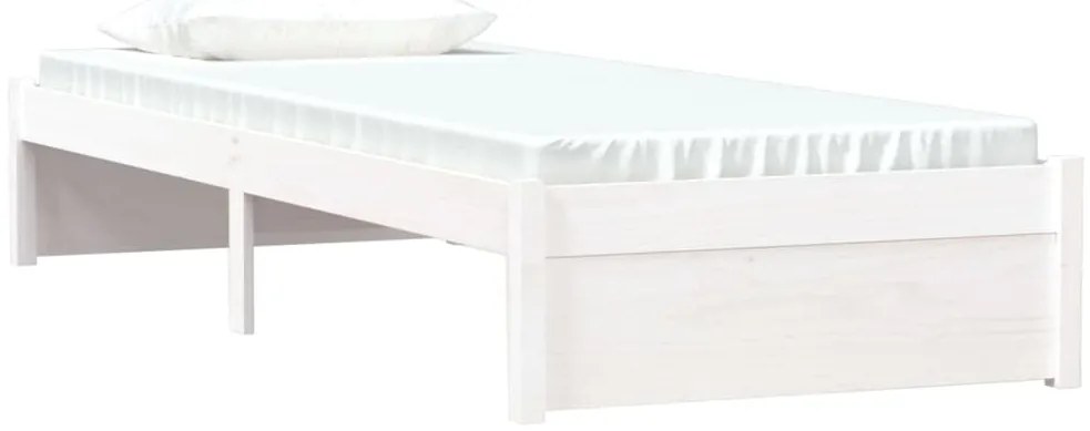 Estrutura cama pequena solteiro 75x190 cm madeira maciça branco