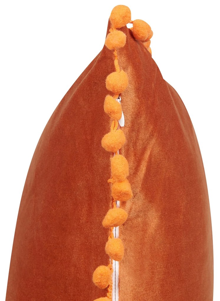 Conjunto de 2 almofadas em veludo laranja 45 x 45 cm AERANGIS Beliani