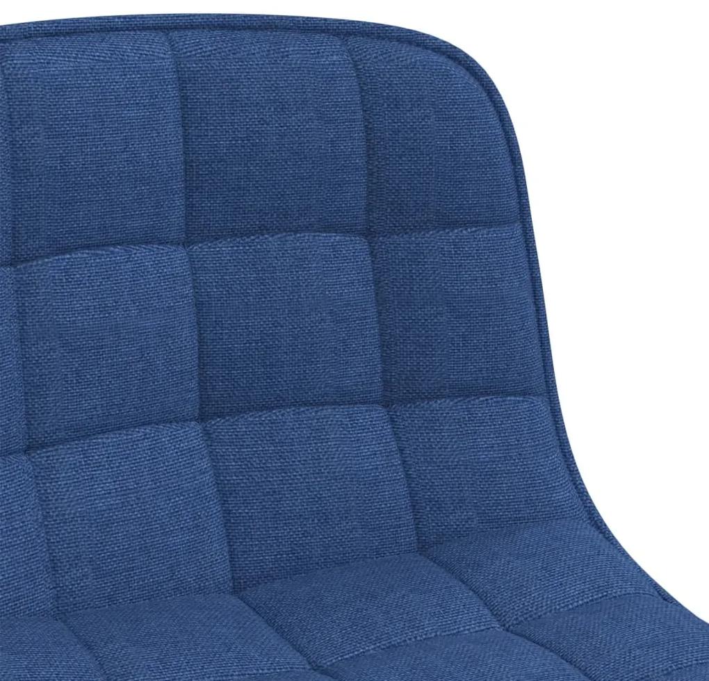 Cadeiras de jantar giratórias 2 pcs tecido azul
