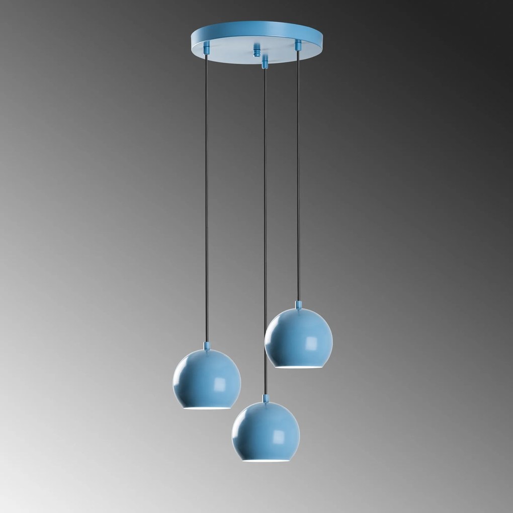 Candeeiro Suspenso Top – Azul Claro – Diâmetro 45 cm