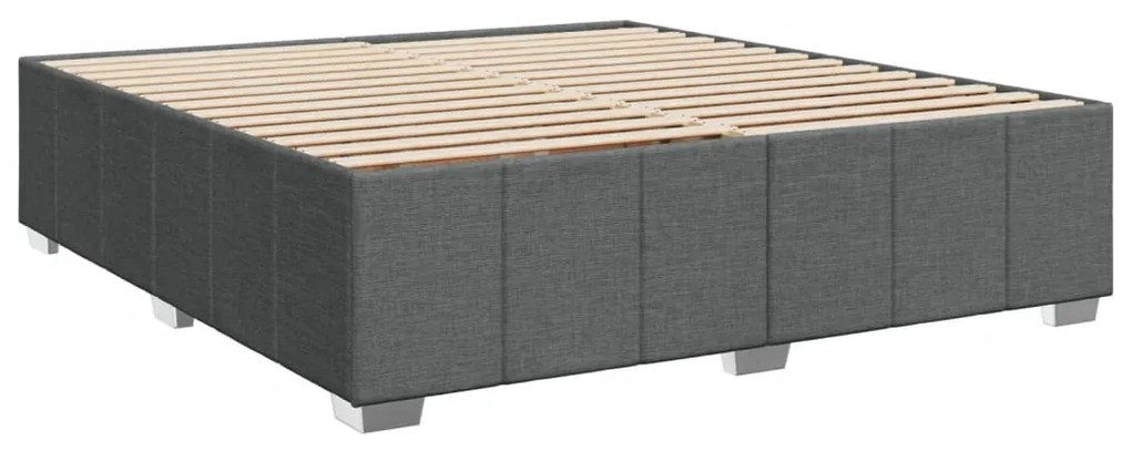 Estrutura de cama sem colchão 180x200 cm tecido cinzento-escuro