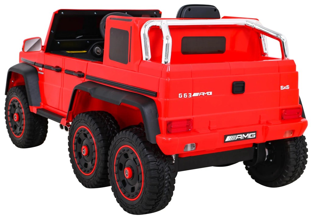 Carro elétrico para Crianças 12V 4 motores Mercedes G63 6x6 AMG Rodas EVA Assento de couro Vermelho