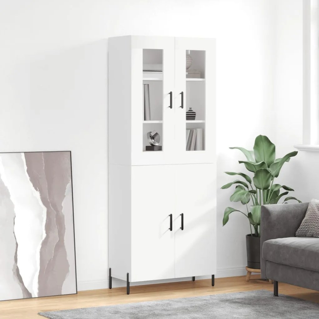 vidaXL Armário alto 69,5x34x180 cm derivados de madeira branco