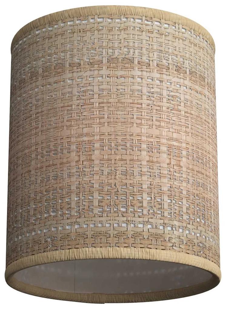 Natural Raffia Cylinder Lampshade with E27 fitting, 15cm diameter h18cm - 100% Made in Italy - Natural Raffia