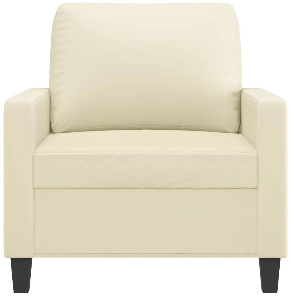 Poltrona 60 cm couro artificial creme