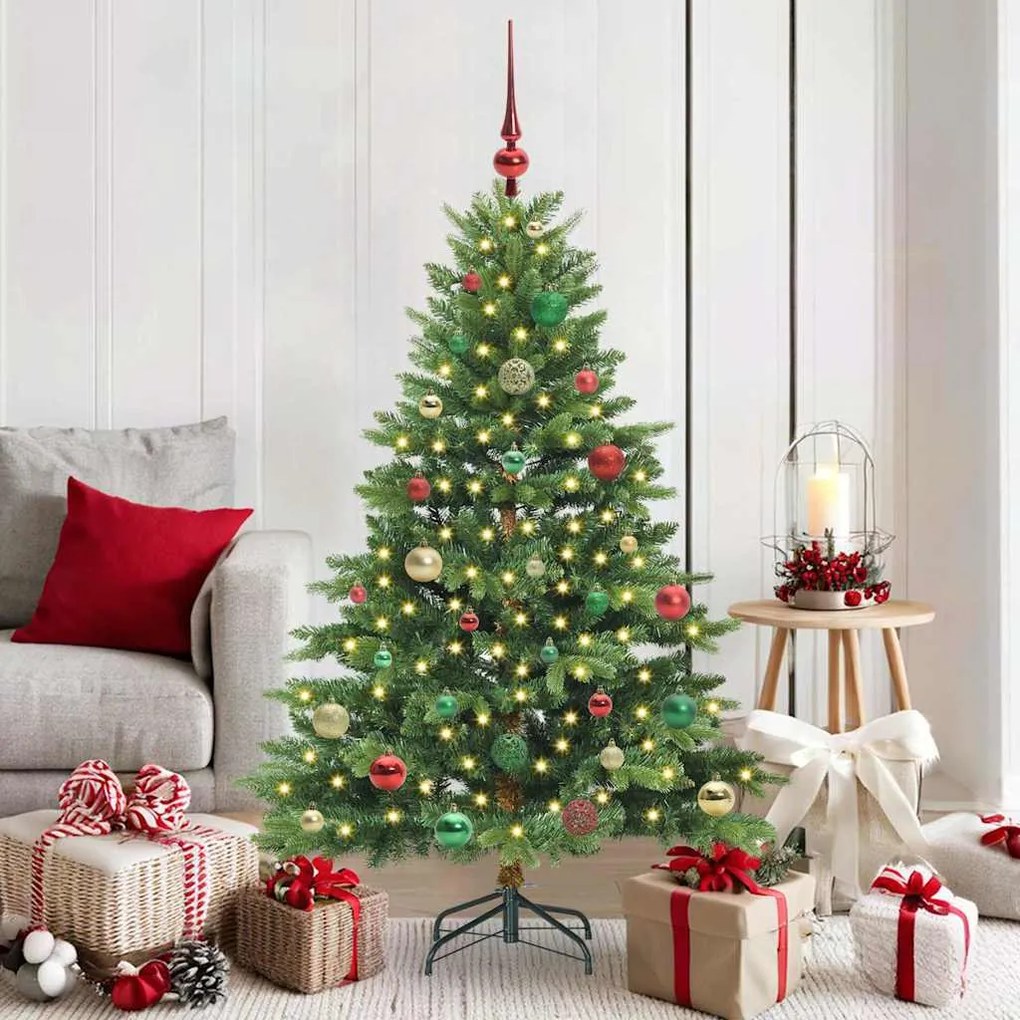 vidaXL Árvore de Natal Artificial com 150 LEDs Verde 150 cm PE e PVC