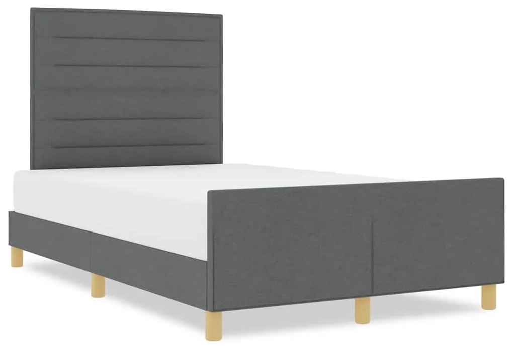 Cama vidaXL em Cinzento Escuro, 160x200 cm, Tecido
