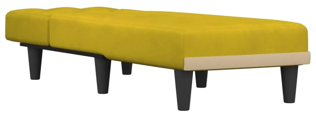 Chaise longue veludo amarelo