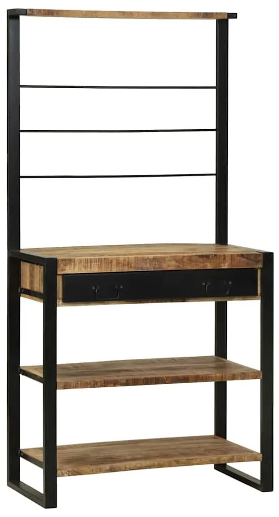 vidaXL Prateleira de cozinha Marrom e Preto 80 x 40 x 160 cm