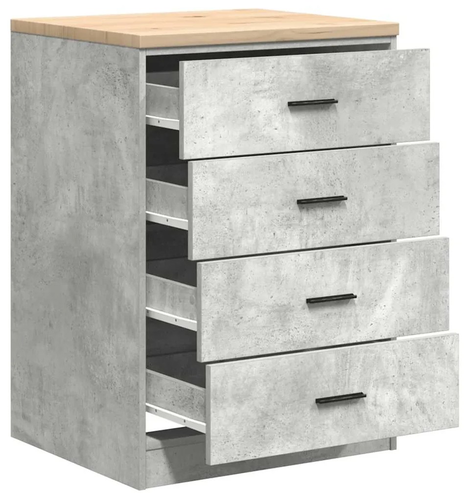 Armário de arrumação de garagem Betão Cinzento 60x51x85 cm