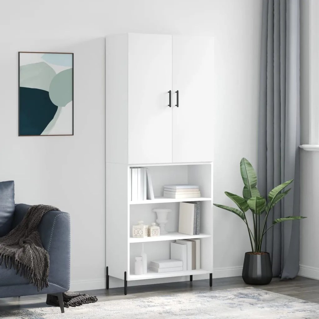 vidaXL Armário alto 69,5x34x180 cm derivados de madeira branco