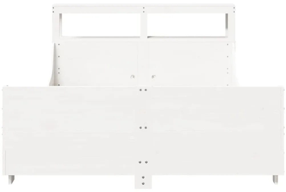 Cama sem colchão 140x200 cm madeira de pinho maciça branco