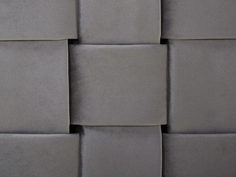 Cama de casal em veludo cinzento 160 x 200 cm LIMOUX Beliani