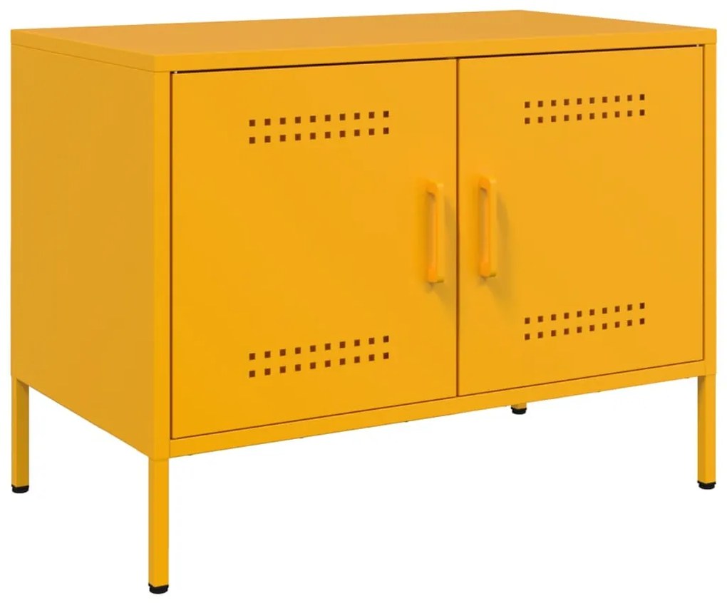 Móveis de TV 2 pcs 68x39x50,5 cm aço amarelo mostarda