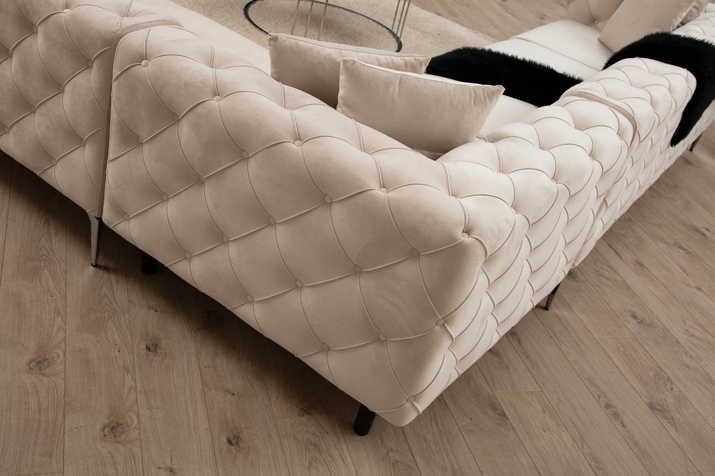 Sofá de Canto Como – Ecru – 310 cm x 70 cm x 270 cm