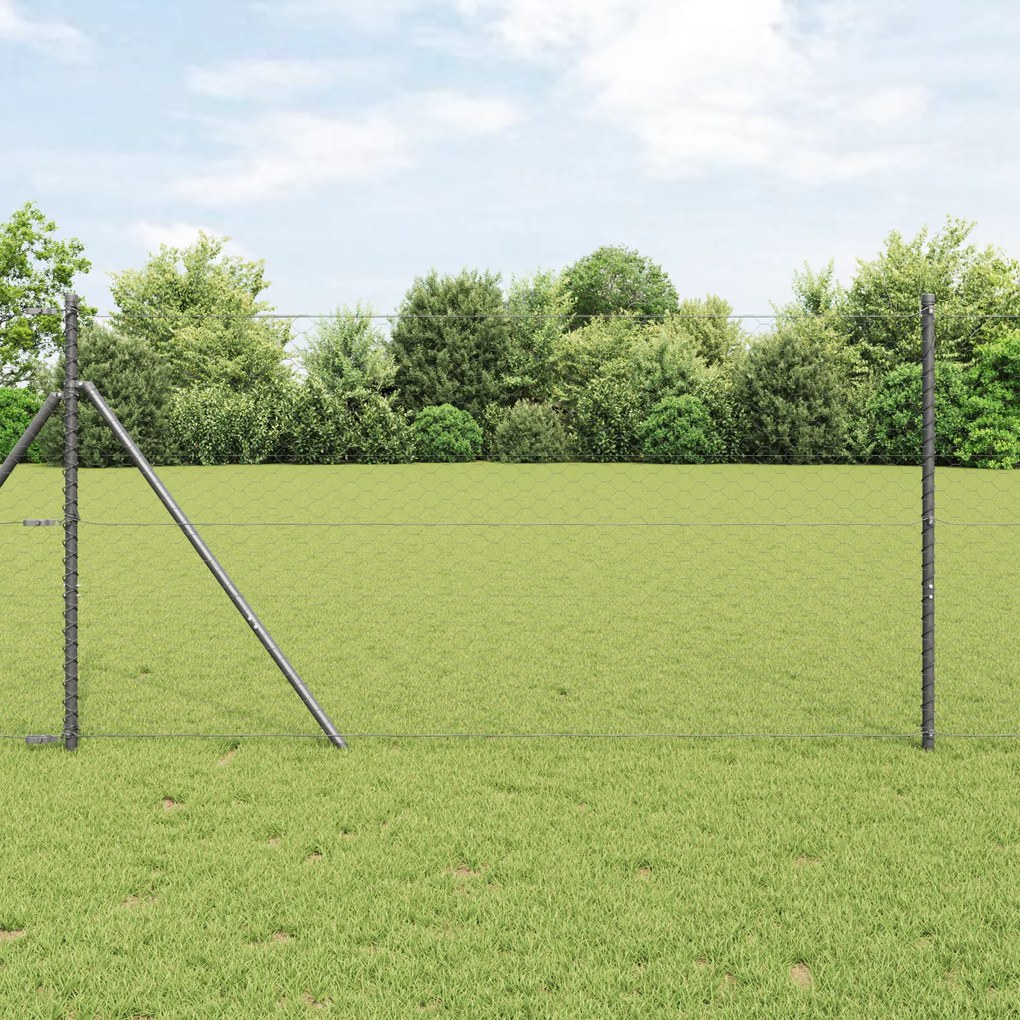 Cerca Hexagonal vidaXL Cinza 1.2x10 m Aço