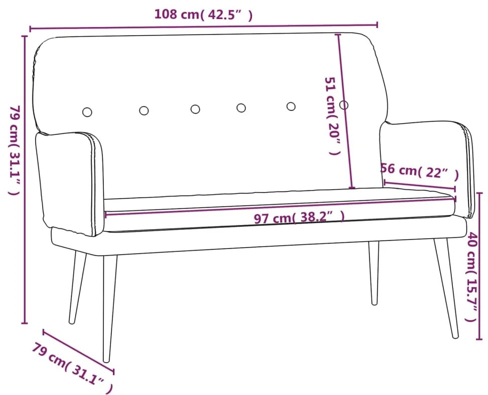 Banco 108x79x79 cm veludo rosa