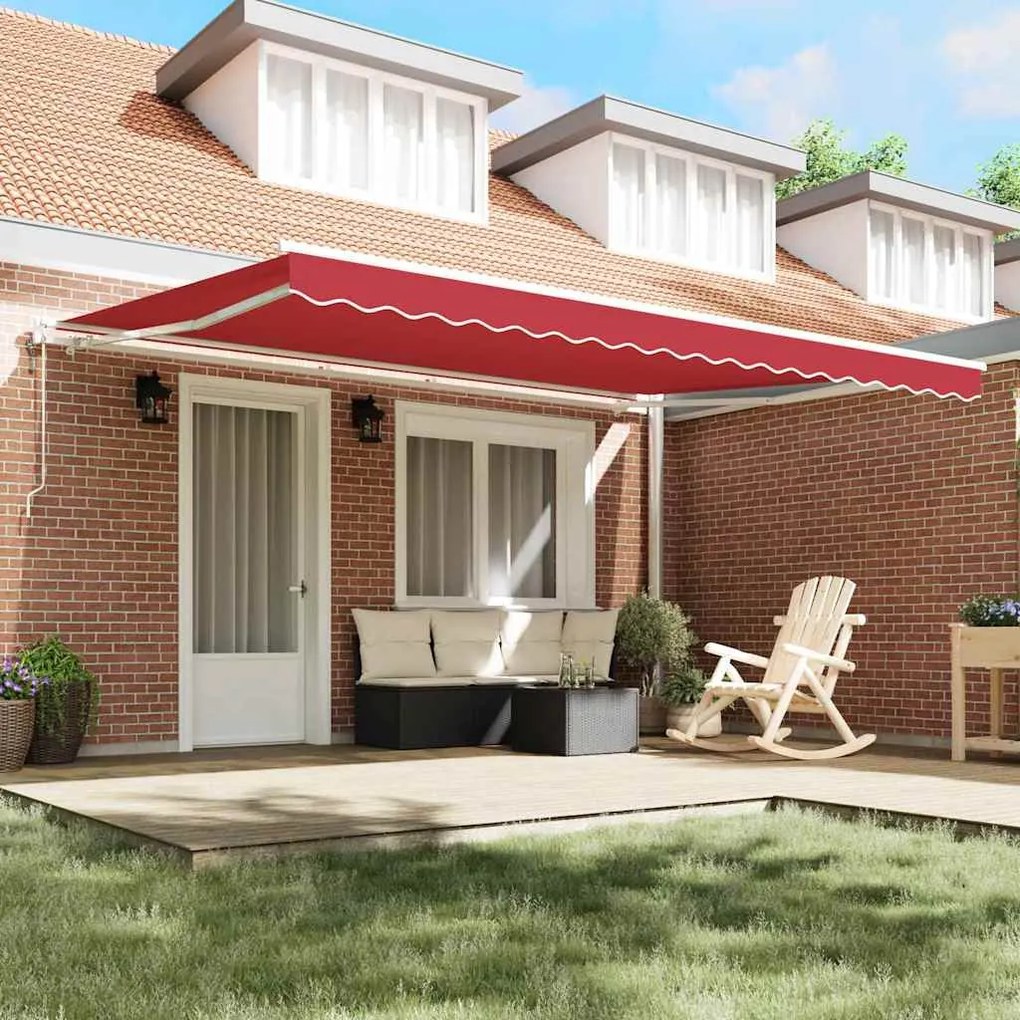 Toldo Retrátil Vermelho 450 × 300 cm Vermelho
