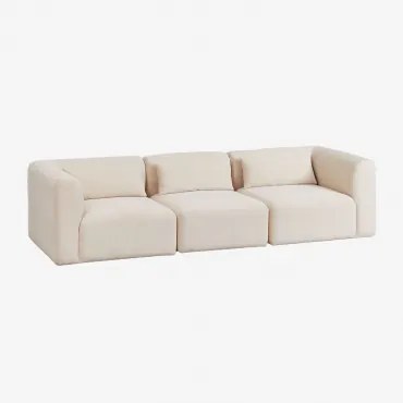 Sofá Modular De 3 Peças Fogler Bombazina Bege Linho - Sklum