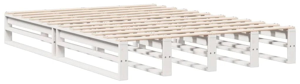 Cama com estante sem colchão 140x200 cm pinho maciço branco