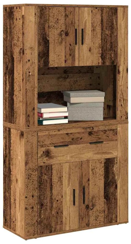 Highboard Madeira Antiga 80x33x150 cm Madeira De Engenharia