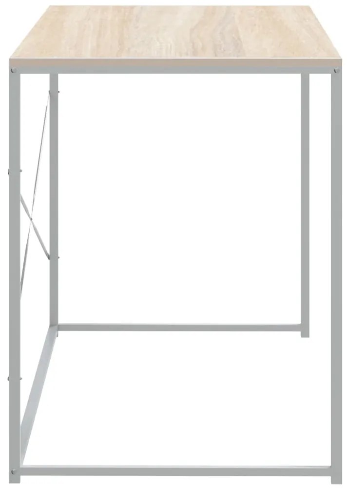 Secretária de computador derivados de madeira branco/carvalho