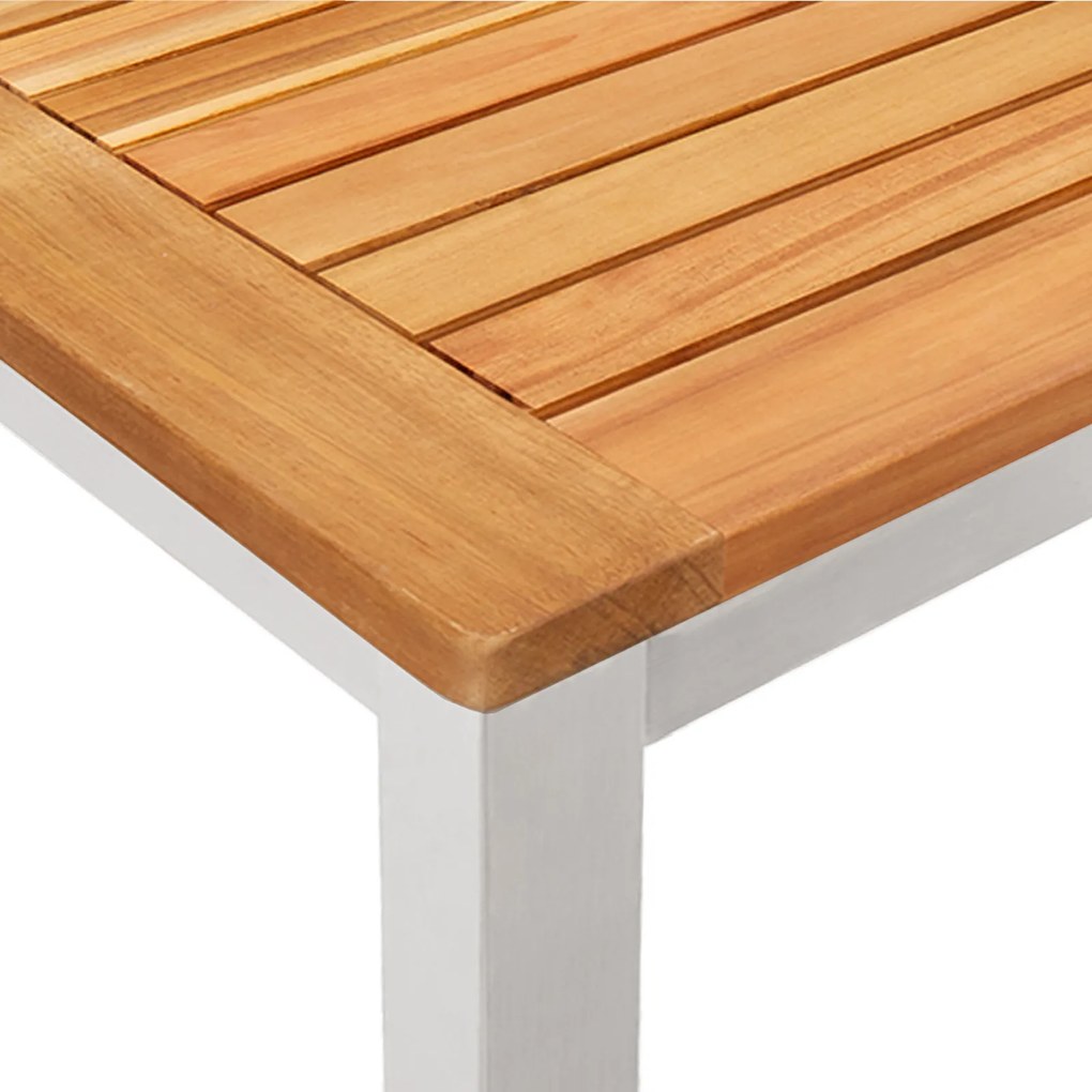 Conjunto de Jantar de 7 Peças para Jardim vidaXL em Madeira Sólida de