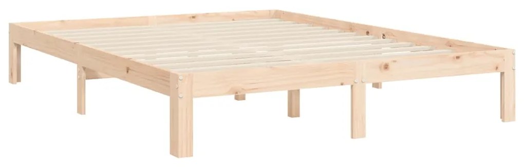 Estrutura de cama com cabeceira 140x190 cm madeira maciça