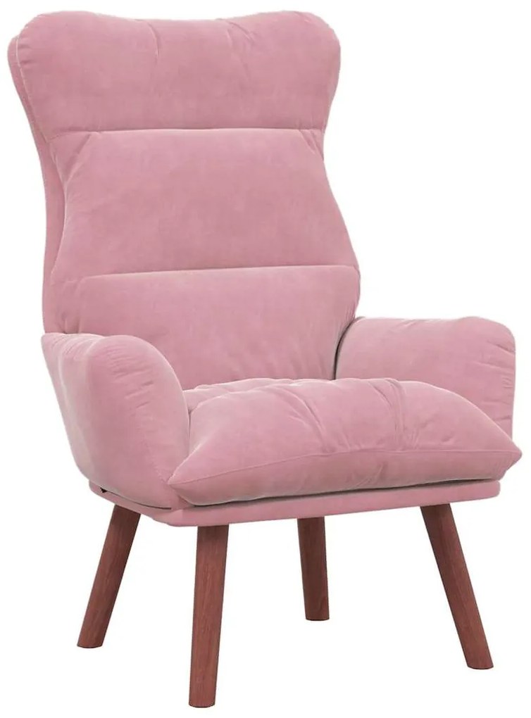 Cadeira Relaxante Veludo Rosa