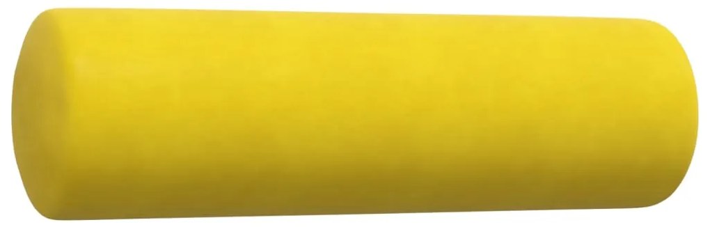 2 pcs conjunto de sofás com almofadões e rolos veludo amarelo