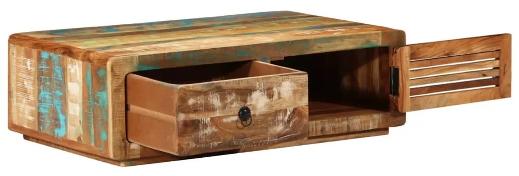 Mesa de centro 89x55x29 cm madeira recuperada maciça