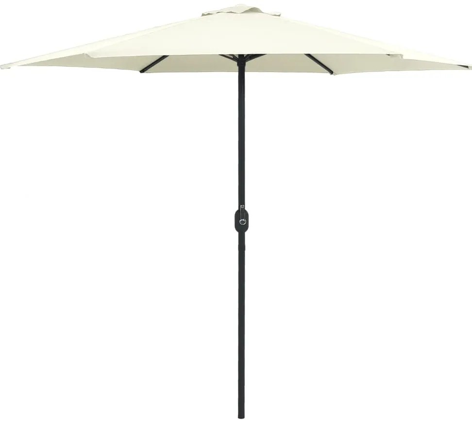 Guarda-sol de jardim c/ poste alumínio 270x246 cm branco areia