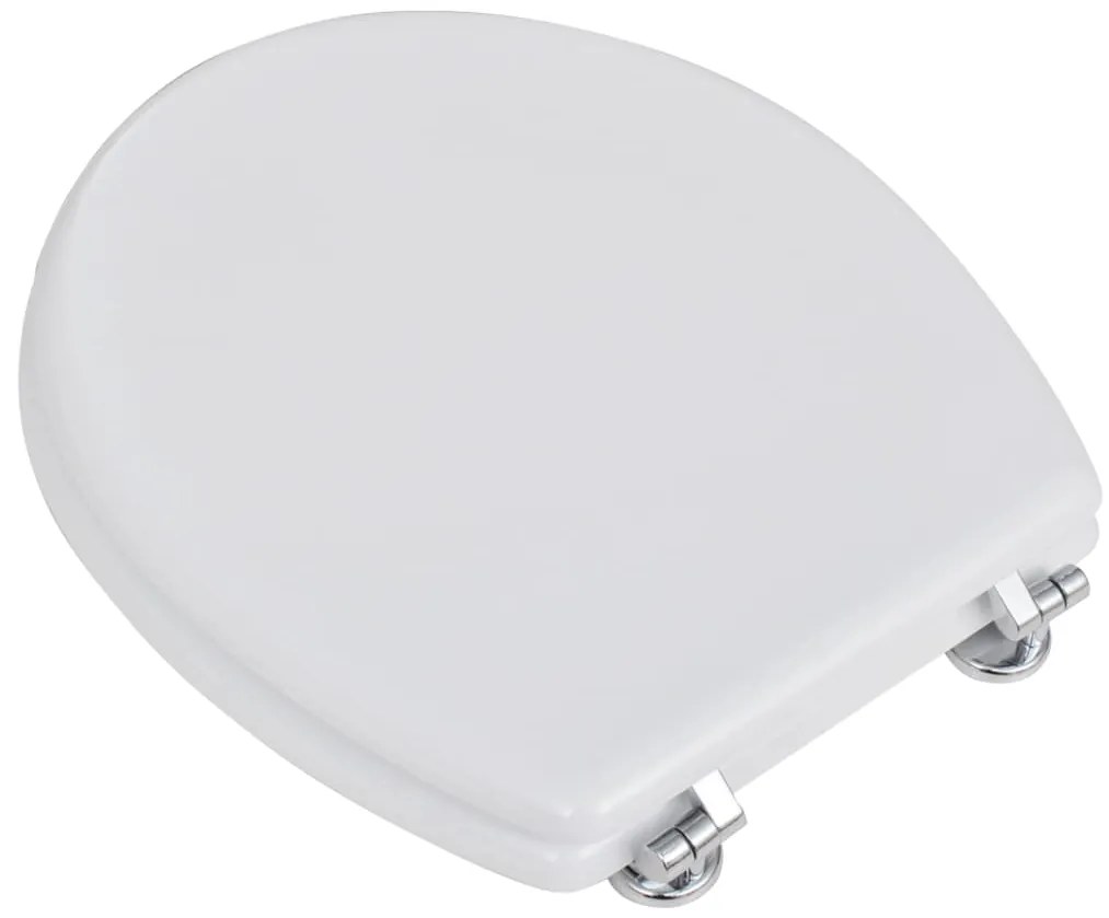 Assento de sanita com tampa design simples MDF branco