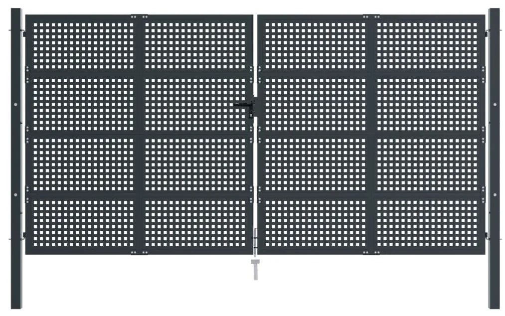 Portão de jardim 400x200 cm aço antracite