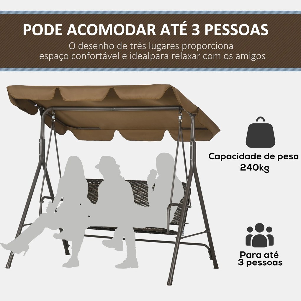 Banco Baloiço de Jardim Baloiço de Exterior com Toldo Ajustável Assent