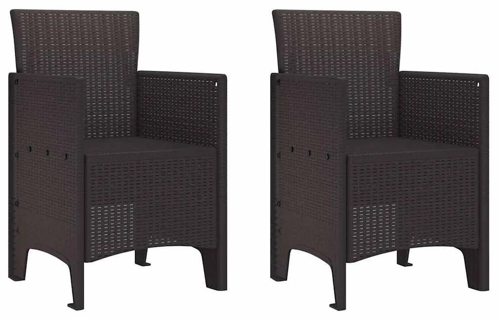 Conjunto de Jantar para Jardim 3 pcs Castanho 100 x 100 x 73 cm