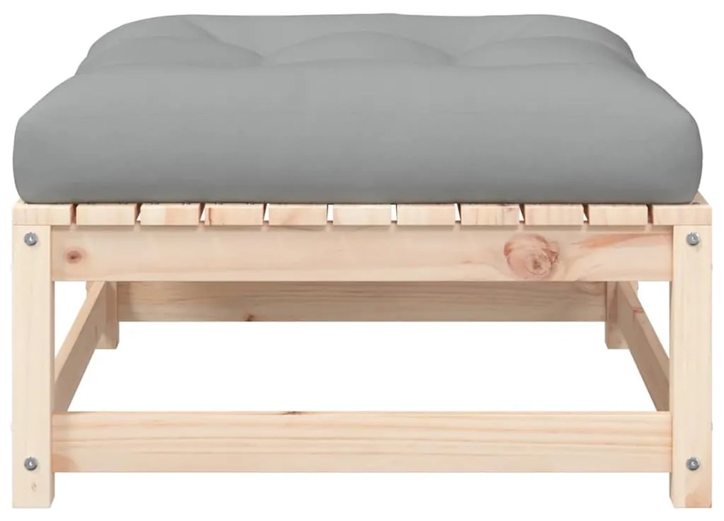 Apoio de pés p/ jardim c/ almofadões 2 pcs pinho maciço
