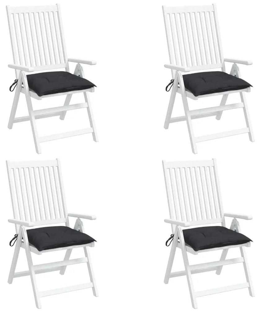 vidaXL Almofadões para móveis de paletes 4 pcs tecido oxford preto