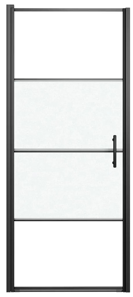 Porta de chuveiro meio vidro fosco temperado 81x195 cm preto