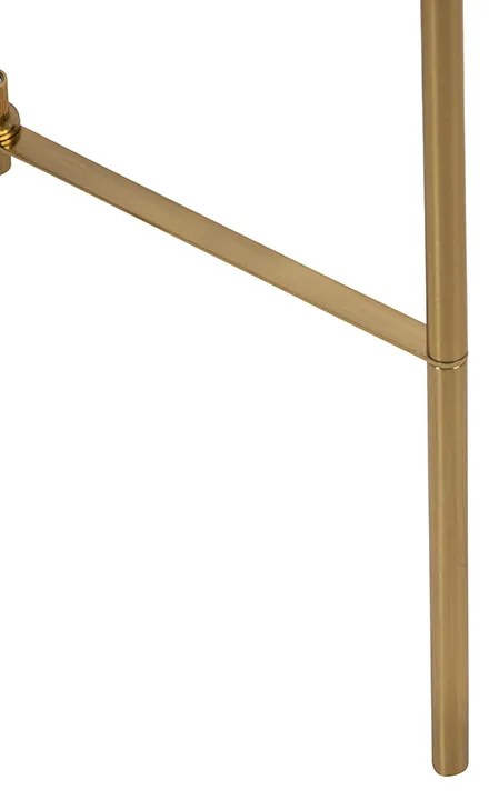 Candeeiro de pé Art Deco em latão com vidro rosa - Bliss Art Deco