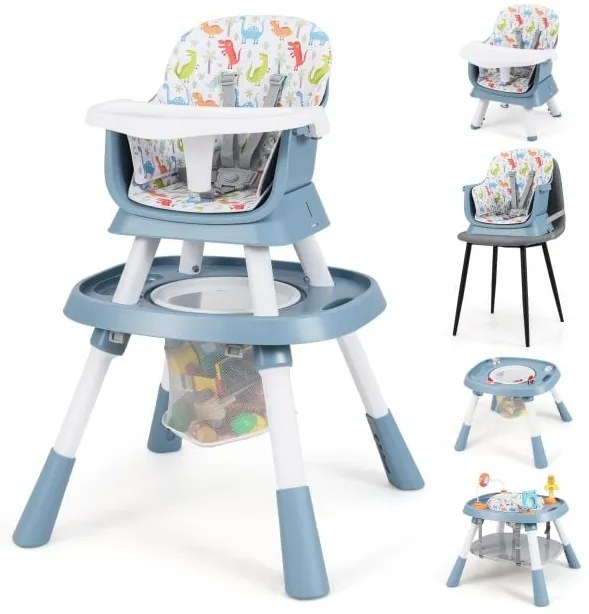 Cadeira alta conversível 16 em 1 para bebês com bandeja removível e cinto de 5 pontos - rosa