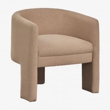 Cadeira De Jantar Com Braços Estofada Irati Bouclé Castanho Trigo - Sklum