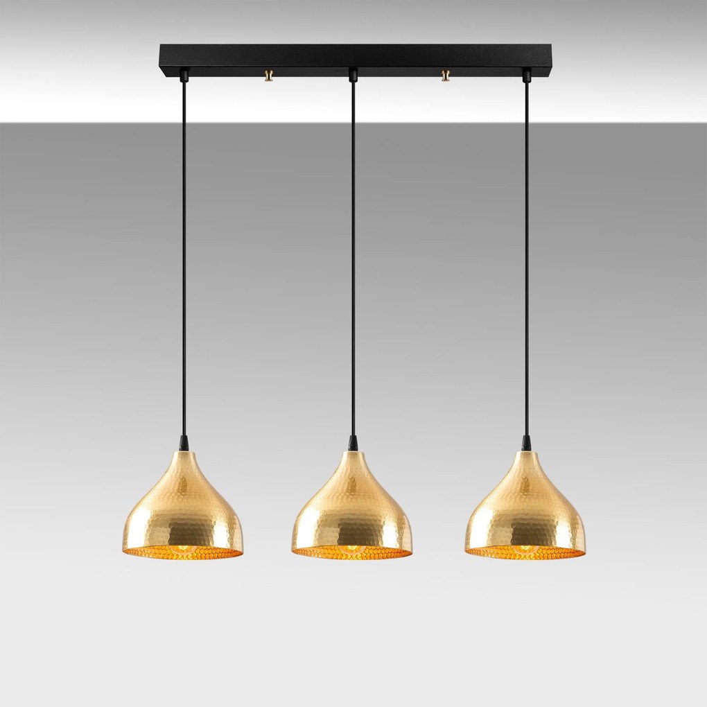 Candeeiro Suspenso Tattoo – Dourado – 68 x 18 cm