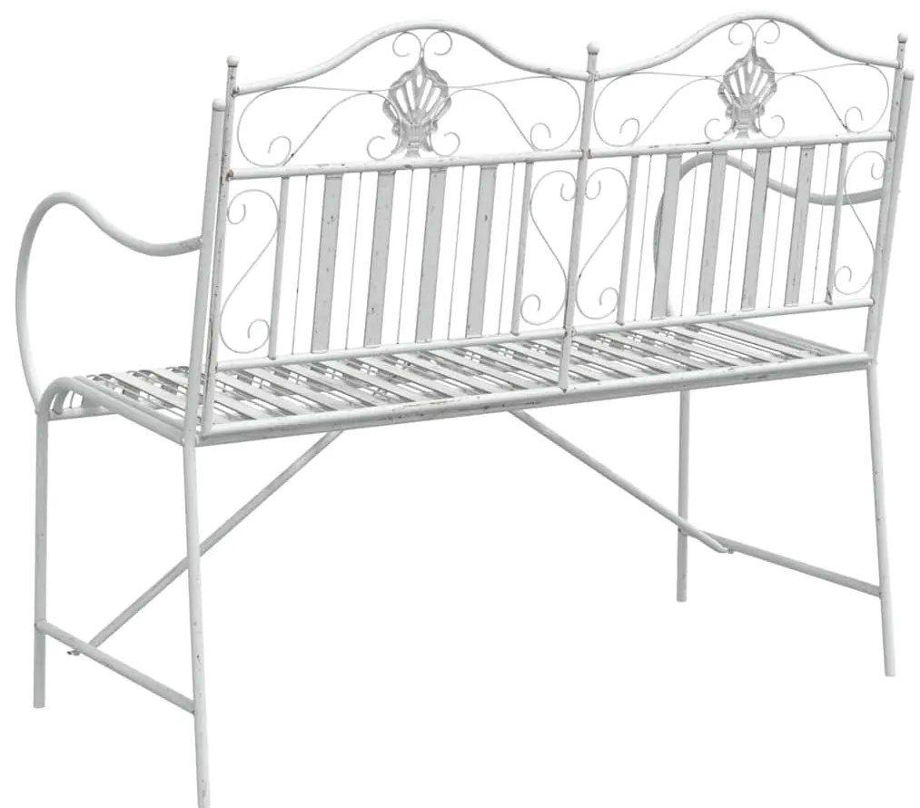 Banco Branco Metal 103,5 x 59 x 89 cm Durável Banco de Exterior