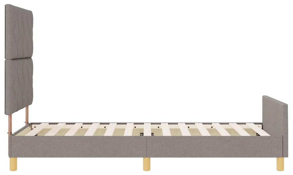 Cama vidaXL em Tecido Taupe - 90x200 cm